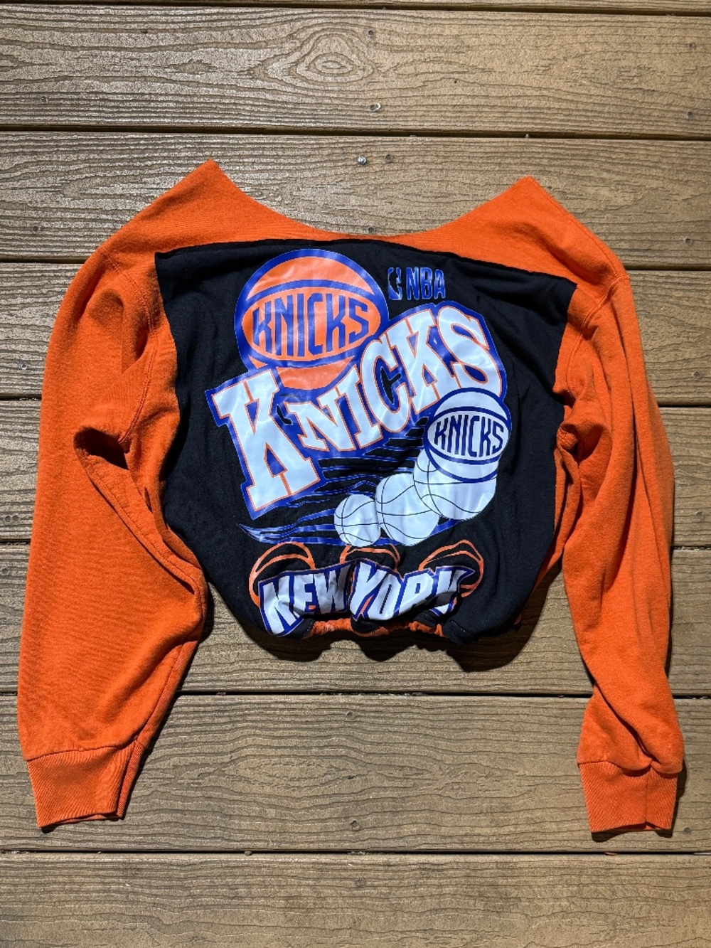 Custom New York Knicks cropped vintage sweatshirt one size